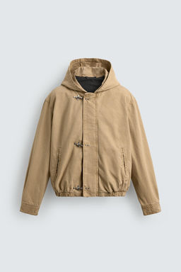 CAZADORA RELAXED FIT  CAPUCHA ALAMARES / Beige - Zara фото 8