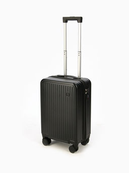 Чемодан на колёсах маленький 44 л (S), на молнии, кодовый замок, 4 колеса, чёрный