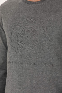 U. S. Polo Assn Мужской свитшот с круглым вырезом антрацитового меланжевого цвета - U.s. polo assn фото 7