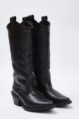 Siyah Nak?sl? Badem Burun Blok Topuklu Kad?n Kovboy Cizme
TAKAW26CZ00013 - Trendyolmilla фото 3