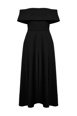 TRENDYOLMILLA Siyah Yaka Detayl? A-Kesim Dokuma S?k Abiye Elbise TPRSS24EL00210 фото 17