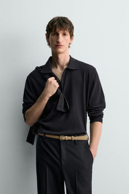 POLO PUNTO ALGOD?N - LINO LIMITED EDITION / Marino - Zara фото 2