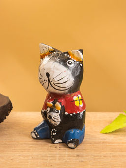 Сувенир интерьерный «Котики», 5×5×8 см, дерево, чёрный