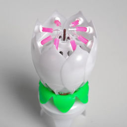 Свеча для торта музыкальная Тюльпан, крутящаяся, белая, 14,56 см - Страна карнавалия фото 3