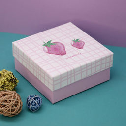 Подарочная коробка Two strawberry, 14*14*6.5