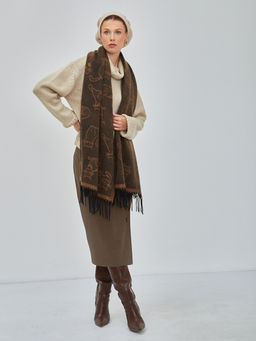 В составе шерсть. Большой теплый двусторонний палантин - Tantino фото 3