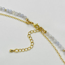 Колье из Голубого агата "Халцедон" с подвеской