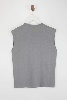 Siyah Oversize/Genis Kesim Basic Etiketli %100 Pamuk Kolsuz T-shirt/Atlet TMNSS25AL00002 - Trendyolmilla фото 13