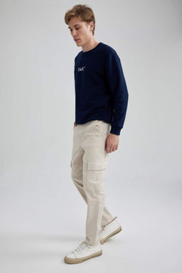 Прямые габардиновые брюки с карманами-карго и карманами Relax Fit - Defacto фото 3