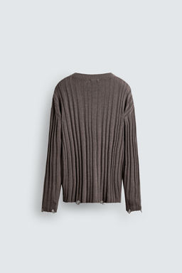 RIBBED OPEN-KNIT SWEATER - Zara фото 9