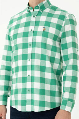 Мужская зеленая рубашка с длинным рукавом - U.s. polo assn фото 6