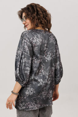 Блуза ANELLI 1665.1 графитовый гербарий  фото 8