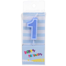 Свеча для торта Цифра Яркий праздник "1" 7,5 см