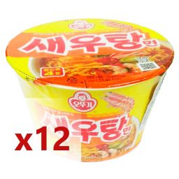 1 кор. Лапша быстрого приготовления со вкусом креветки Сеутан Мен Ottogi, Корея (12шт *110 г)