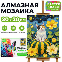 Картина по номерам "Котик на тыкве" 30х20 см.