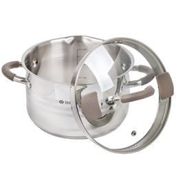 Кастрюля нержавеющая сталь, 3.9 л, с крышкой, крышка стекло, Daniks, Нара, GS-01413HY-20CA-2, серебр  фото 5