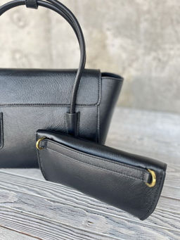 Женская кожаная сумка с клатчем 509286 Блек