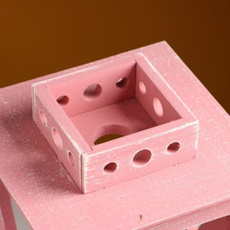 Кашпо деревянное Фонарь. Прованс 17х17х31 см Розовый Коралл - Дарим красиво фото 4