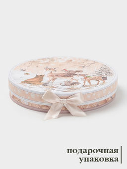 Набор тарелок новогодних Лесное чудо, 2 шт., d=19 см, керамика, подарочная упаковка, бежевый - Simaland фото 3