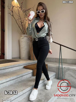 Женские узкие джинсы черные - Bruno фото 5