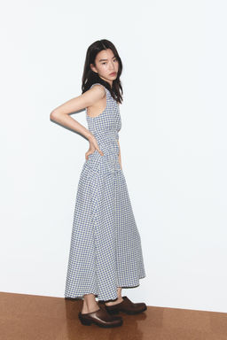 GINGHAM CHECK MIDI DRESS - Zara фото 3