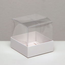 Цена за 5 шт. Коробка для пирожных, белый, 8×8×8 см. Кондитерская упаковка