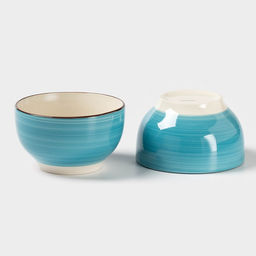 Набор посуды Доляна «Бриз», 6 предметов: кружка 360 мл, салатник 800 мл, тарелка d=19 см, керамика, голубой