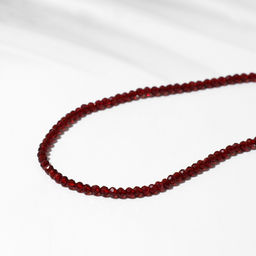 Бусины на нити шар №2 гранёный «Шпинель» под гранат, 37 см