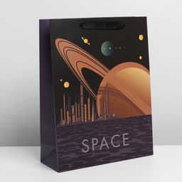 Цена за 2 шт. Пакет подарочный ламинированный, упаковка, «Космос: Pluto», L 31 х 40 х 11.5 см