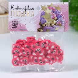 Кондитерская посыпка Панда, розовая, 20 г