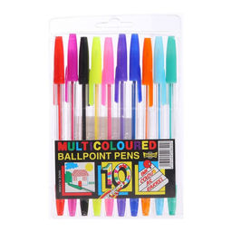 Набор ручек шариковых, 10 цветов, корпус прозрачный, с цветными колпачками - Calligrata фото 5