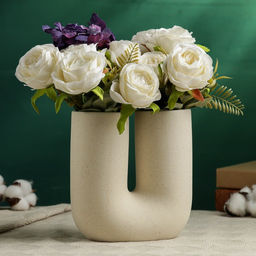 Ваза «Кьелл», 17×16 см, керамика, бежевая