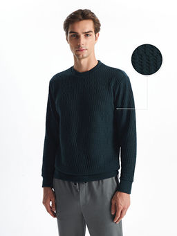 Bisiklet Yaka Uzun Kollu Erkek Sweatshirt