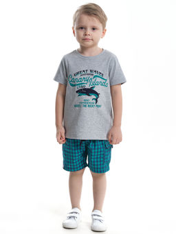 Комплект с шортами UD 4709/4710 серый/синий - Mini maxi фото 18