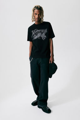 Camiseta estampada de estilo vintage Loose Fit