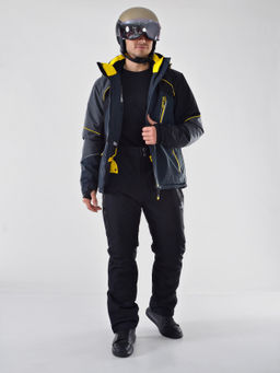 Мужской зимний горнолыжный костюм Evil Wolf 6608_1 Серый / Р 1101_Черный