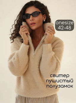 K13305 Джемпер (вязаный трикотаж) БЕЖЕВЫЙ