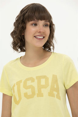 Женская светло-желтая базовая футболка - U.s. polo assn фото 9