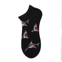 Короткие носки р. 37-44 Акула на чёрном - Krumpy фото 4