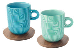 Набор кружек Радуга, мятная, морская волна, 0,35 л, 2 шт - Easy life фото 2