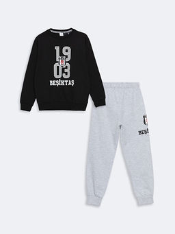 Bisiklet Yaka Be?ikta? Bask?l? Erkek ?ocuk Pijama Tak?m?