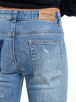 Джинсы синие для девочки 33-1041 синий - Mini maxi фото 7
