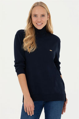 Женский темно-синий базовый свитер