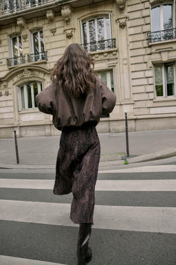 PRINTED MIDI SKIRT WITH BELT - Zara фото 4