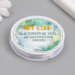 Цена за 10 шт. Эластомерная нить для бисероплетения (спандекс) 5 м, сечение 0.8 мм, прозрачная
