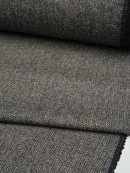 Шерсть пальтово-костюмная Твид Мелкая елочка цв.черный/бежевый, ш.1.5м, шерсть-40%, п/э-60% - Купава фото 7