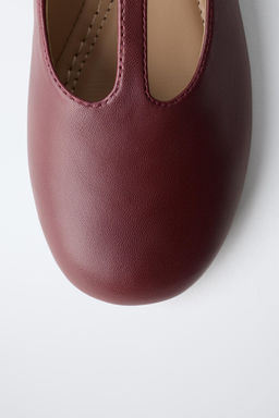 T-BAR LEATHER BALLET FLATS - Zara фото 6