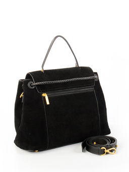 LACCOMA сумка Y2390-1F-черный натуральная замша, натуральная кожа полиэстер  фото 4