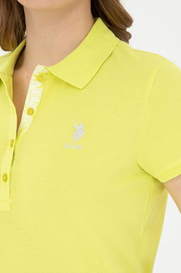 Женская базовая футболка фисташкового цвета с воротником-поло Неожиданная скидка в корзине - U.s. polo assn фото 7