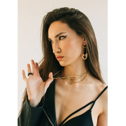 Серьги булавки Модерн, цвет золото - Queen fair фото 5